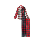 Пижама Flannel Long Pajama Set  Red Plaid Print
