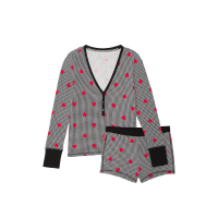 Піжама Thermal Short Pajama Set Houndstooth Heart