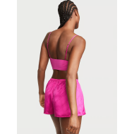 Пижама Modal Cropped Cami Satin Shorts Set Fuchsia Frenzy