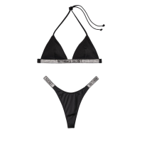 Купальник Triangle Shine Strap Swim Top & Thong Black