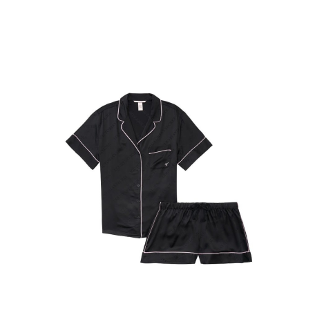 Пижама Satin Short Pajama Set Black
