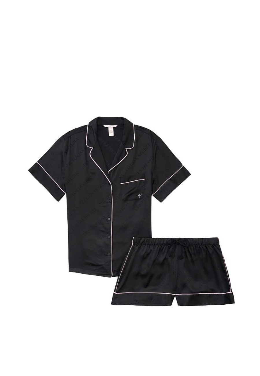 Пижама Satin Short Pajama Set Black