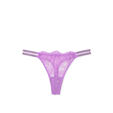 Трусики Double Shine Strap Lace Thong Panty Purple