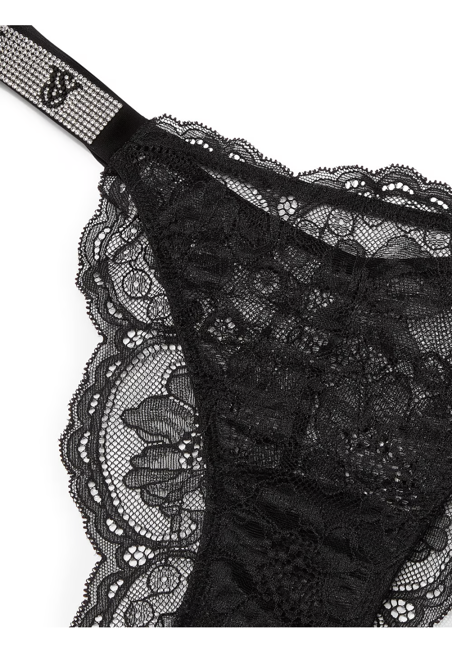 Трусики Shine Strap Lace Brazilian Panty Black