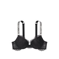 Бюстгальтер Victoria’s Secret Black Lace Shine Strap Bra