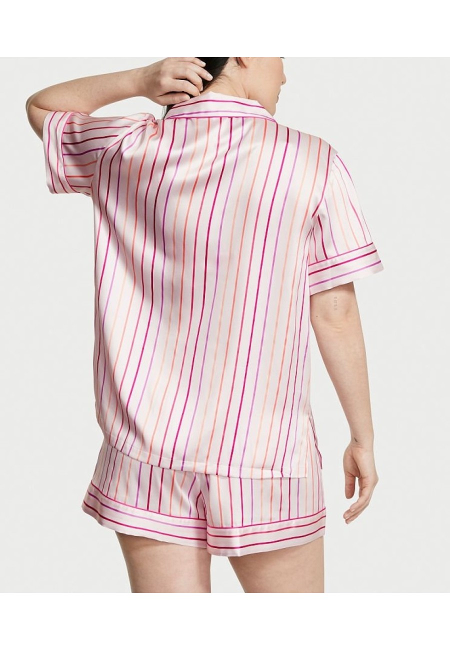 Сатинова піжама Victoria's Secret Set Satin Stripe Multicolor