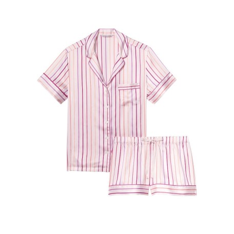 Сатиновая пижама Victoria's Secret Set Satin Stripe Multicolor