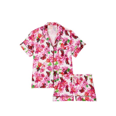 Сатиновая пижама Victoria's Secret Set Satin Flower Print
