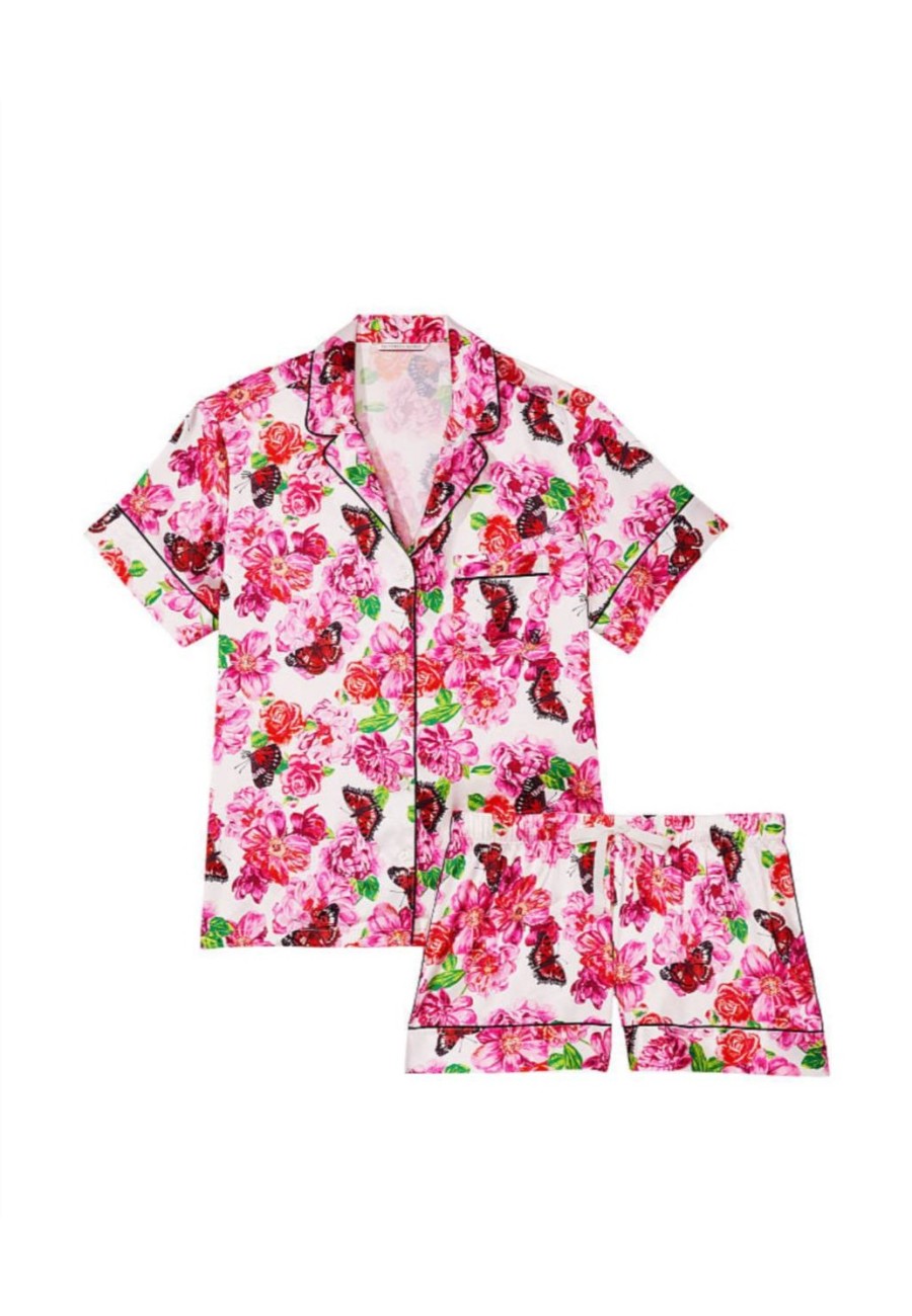 Сатинова піжама Victoria's Secret Set Satin Flower Print