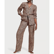 Фланелевая пижама Виктория Сикрет Flannel Long Pajama Set Leopard