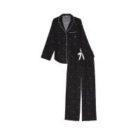 Фланелевая пижама Flannel Long Pajama Set Black Dot