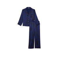 Сатинова піжама Victoria's Secret Satin Long Pajama Set Ensign Leo