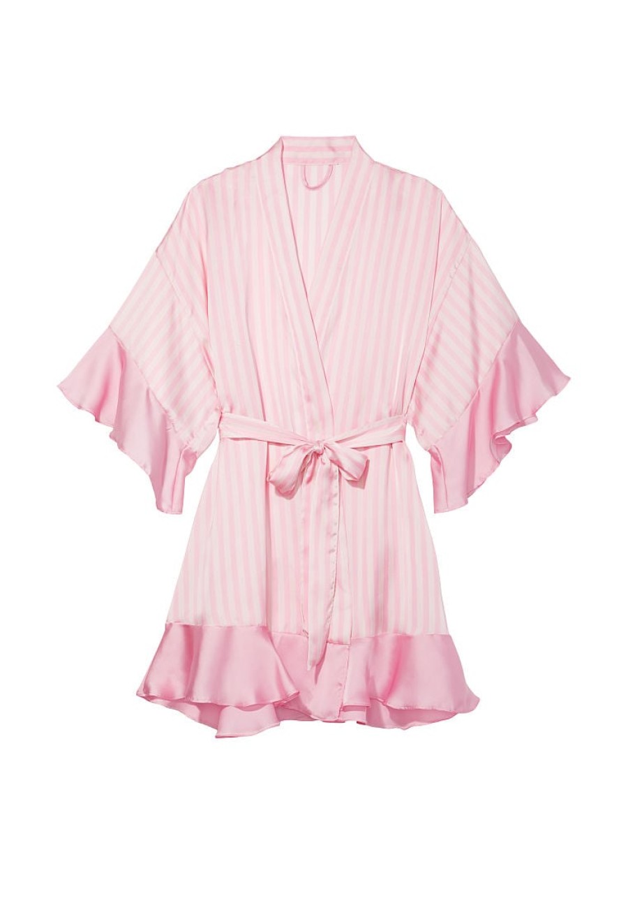 Атласний халат Victoria's Secret Satin Robe Iconic Stripe