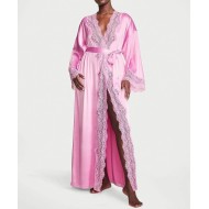 Атласний халат Victoria Secret Satin Long Robe Lilac Chiffon