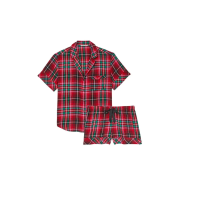 Фланелева піжама Вікторія Сикрет Flannel Short Pajama Set Bright Tartan Plaid