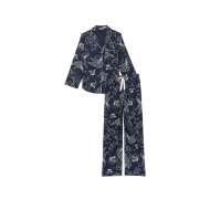 Фланелева піжама Вікторія Сикрет Flannel Long Pajama Set Noir Navy Pegasus