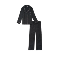 Сатинова піжама Victoria's Secret Satin Long Pajama Set Black
