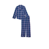 Фланелева піжама Вікторія Сікрет Flannel Long Pajama Set Lilack Plaid