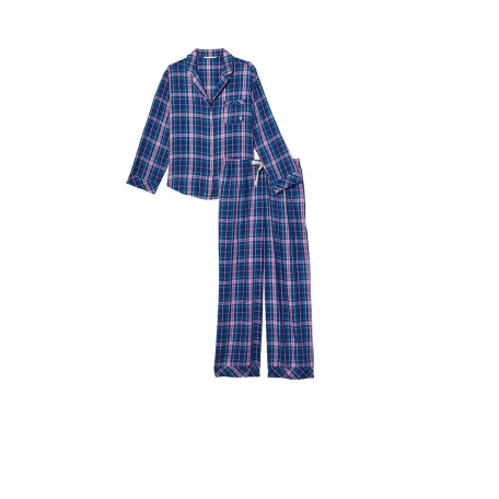 Фланелевая пижама Виктория Сикрет Flannel Long Pajama Set Lilack Plaid