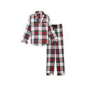 Фланелева піжама Вікторія Сікрет Flannel Long Pajama Set принт