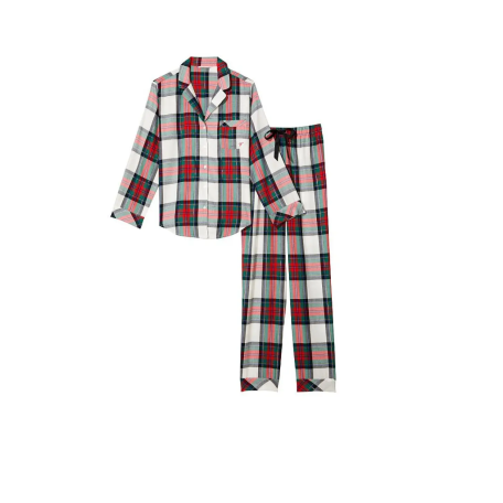 Фланелевая пижама Виктория Сикрет Flannel Long Pajama Set принт 