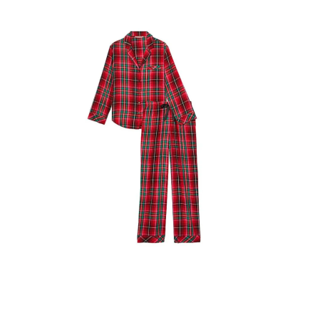 Фланелевая пижама Виктория Сикрет Flannel Long Pajama Set Bright Tartan Plaid