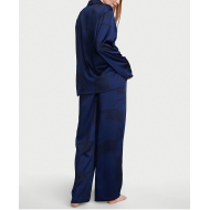 Сатинова піжама Victoria's Secret Satin Long Pajama Set Ensign Leo