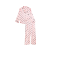 Сатинова піжама Victoria's Secret Satin Long Pajama Set Purest Pink