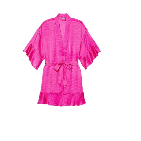 Атласный халат Victoria's Secret Satin Robe Fuchsia Frenzy
