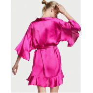 Атласний халат Victoria's Secret Satin Robe Fuchsia Frenzy