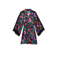 Атласний халат Victoria Secret Satin Robe Tropic Print