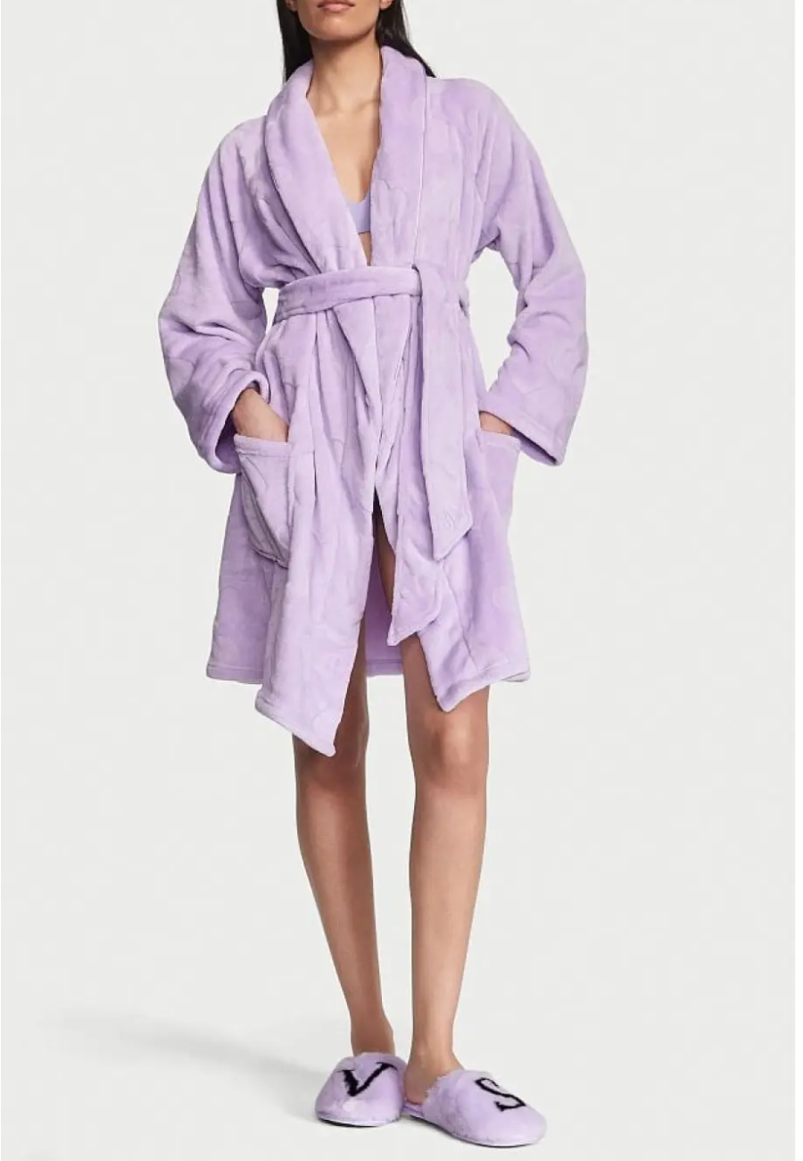 Халат Victoria's Secret Short Cozy Robe Petal  Purple Plush Heart