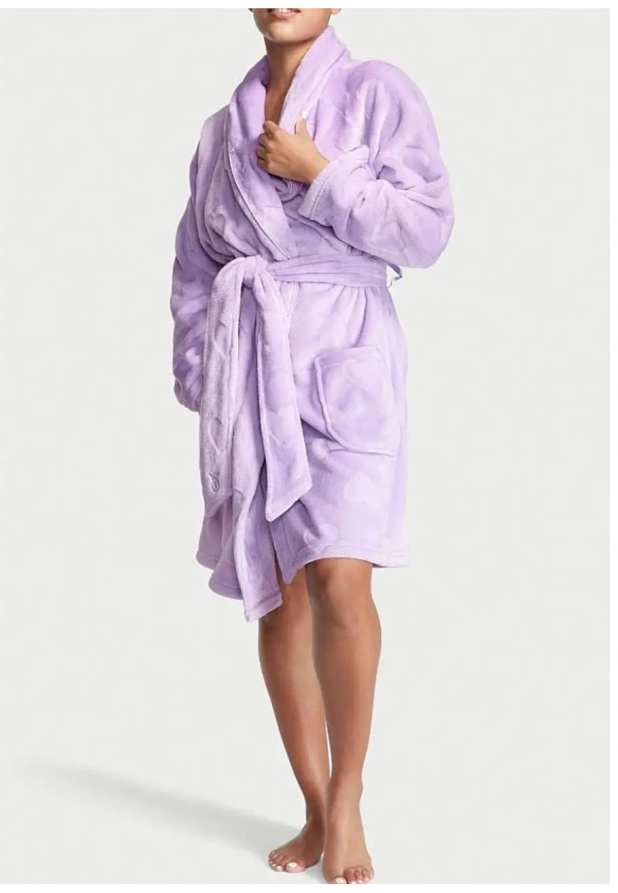 Халат Victoria's Secret Short Cozy Robe Petal  Purple Plush Heart