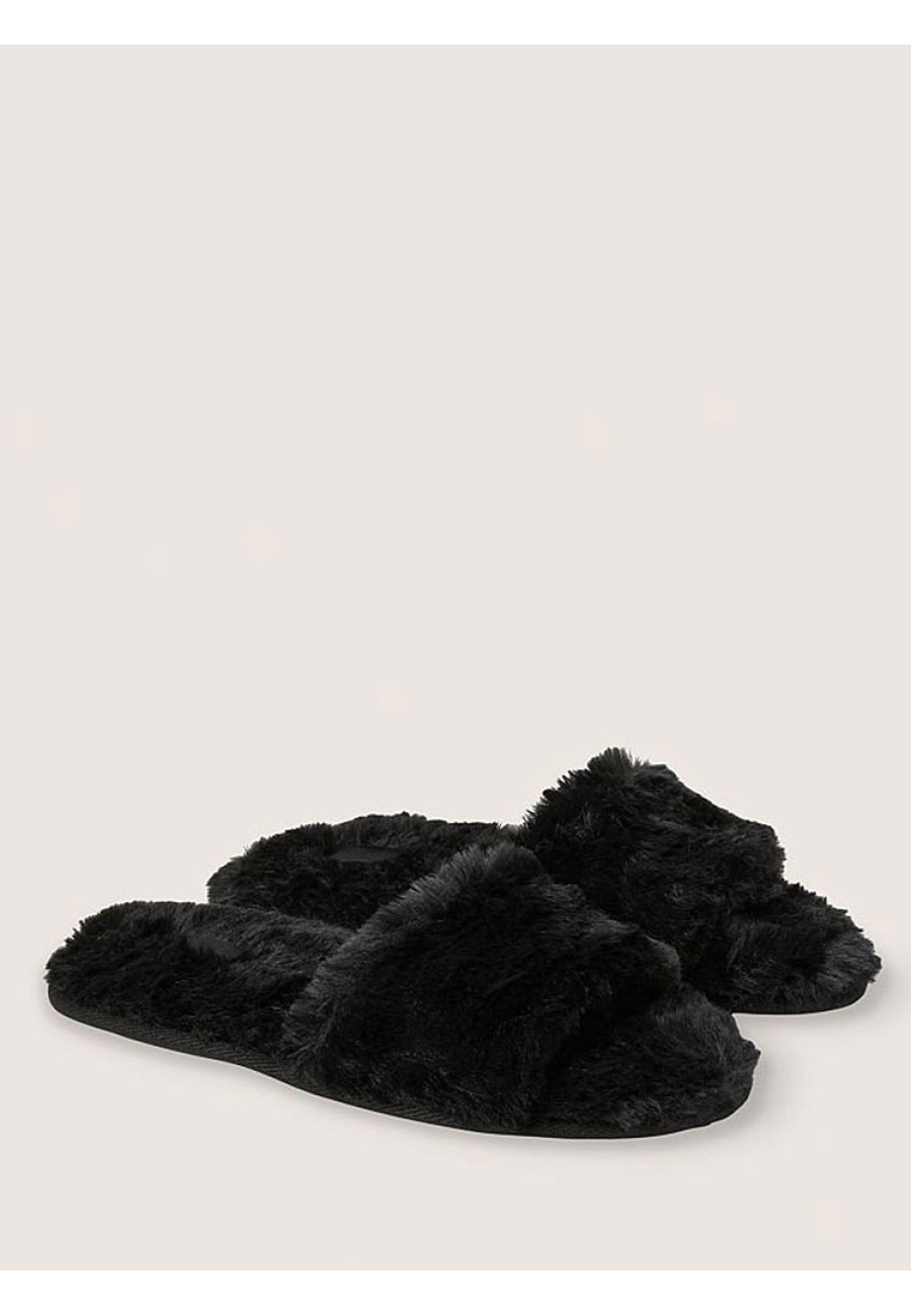 Капці Victoria's Secret PINK Faux Fur Slipper Black