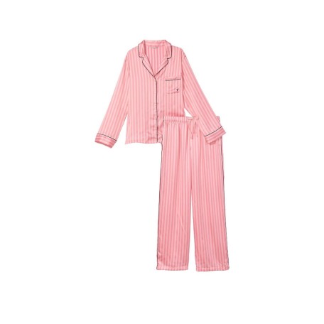 Сатиновая пижама Victoria's Secret Set Satin Pink Stripe