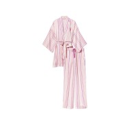 Сатинова піжама Victoria's Secret 3-piece Satin Pink Stripe