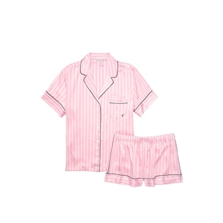 Сатиновая пижама Victoria's Secret Set Satin Pink Stripe