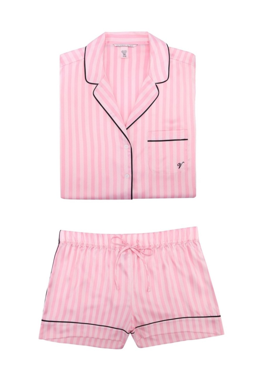 Сатинова піжама Victoria's Secret Set Satin Pink Stripe
