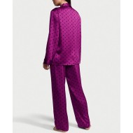 Сатиновая пижама Victoria's Secret Set Purple Dot