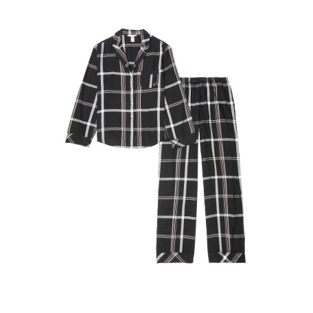 Піжама чорна в клітинку VS Flannel Long PJ Set