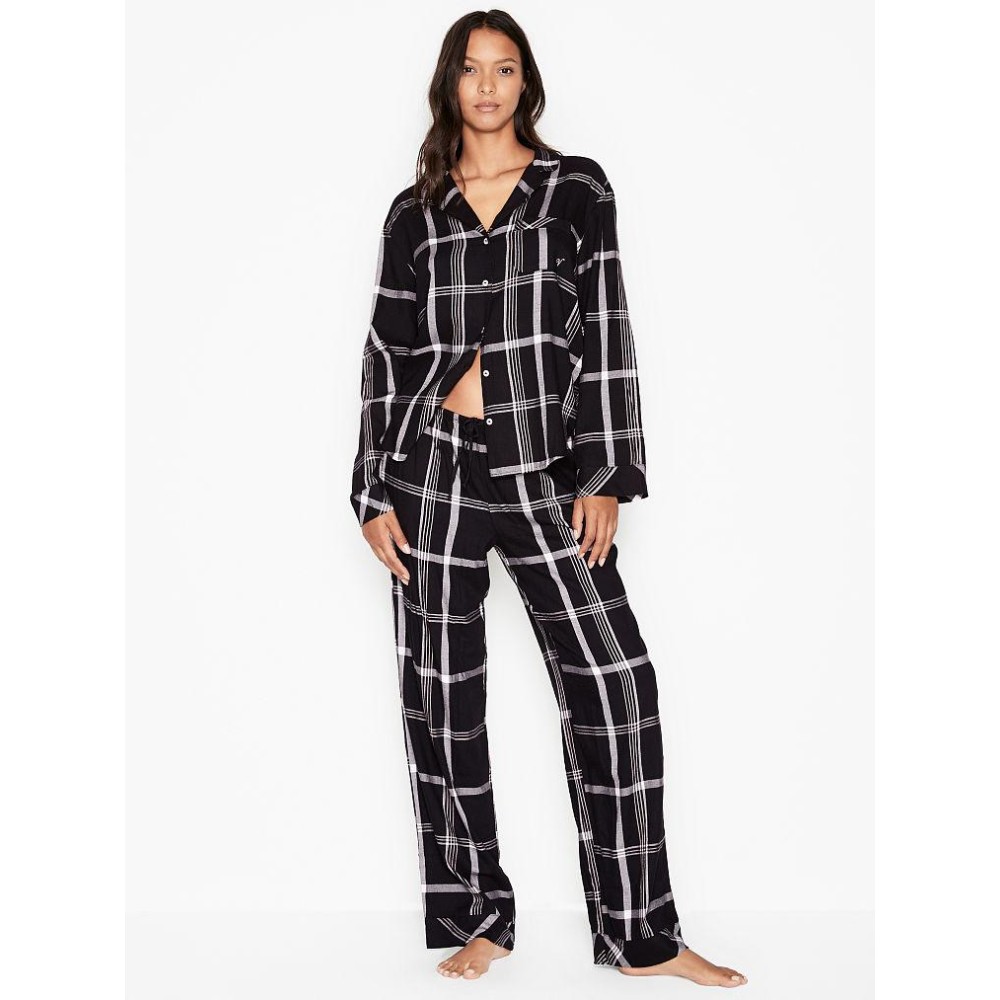 Пижама черная VS Flannel Long PJ Set