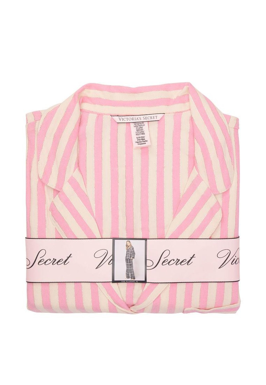 Пiжама в полоску VS Flannel Long PJ Set Pink Stripes