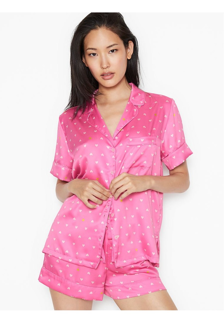 Пижама розовая VS Satin Short PJ Set