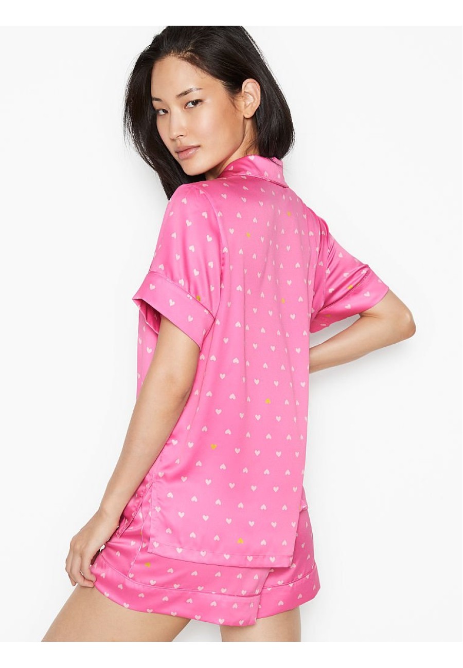 Пижама розовая VS Satin Short PJ Set