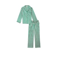 Пижама в зеленую полоску VS Satin Long PJ Set