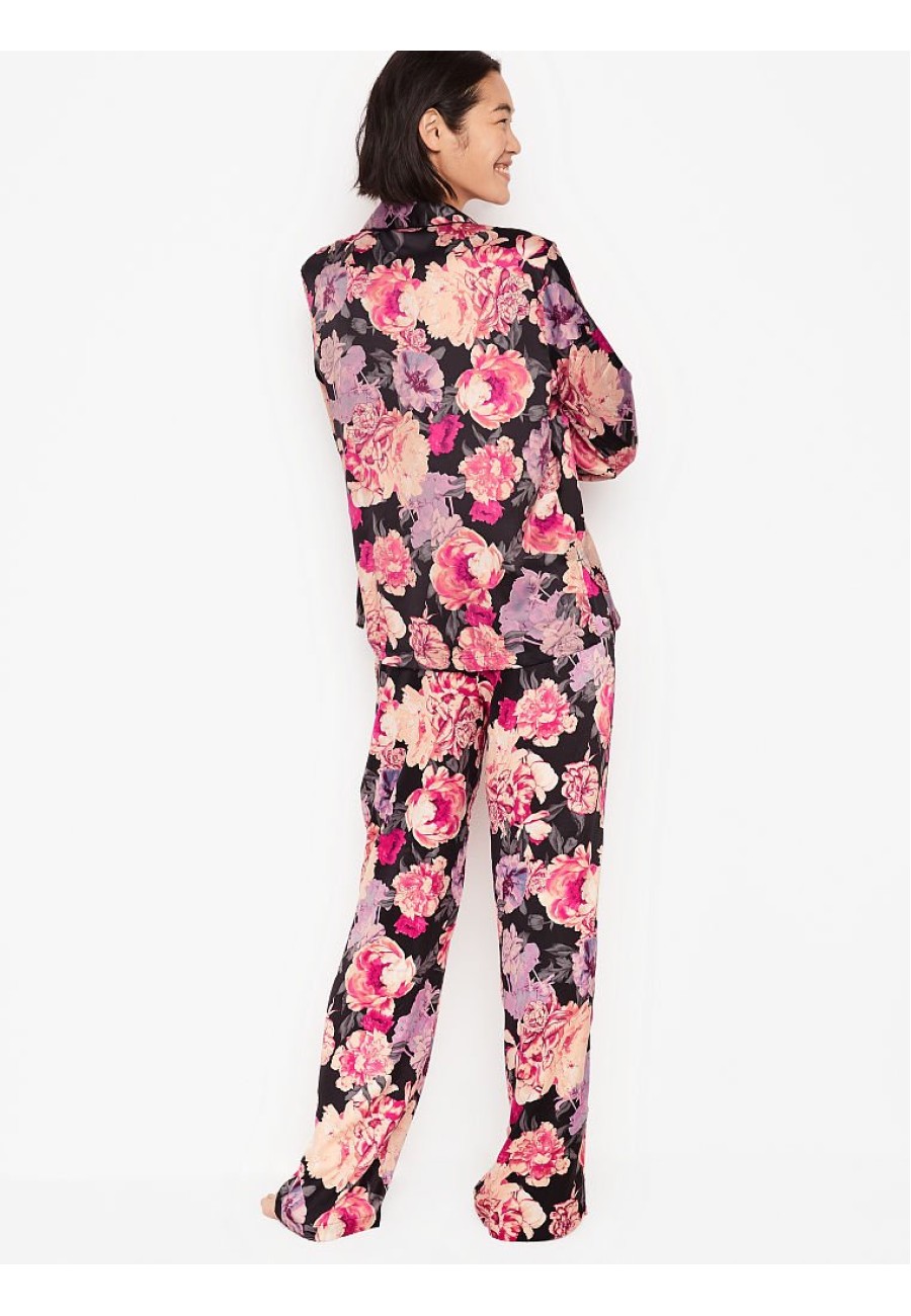 Пижама с цветочным принтом VS Satin Long PJ Set