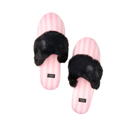 Тапочки в рожеву смужку Вікторія Сікрет VS Signature Satin Slippers
