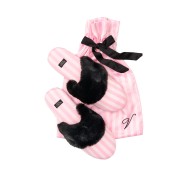 Тапочки в рожеву смужку Вікторія Сікрет VS Signature Satin Slippers