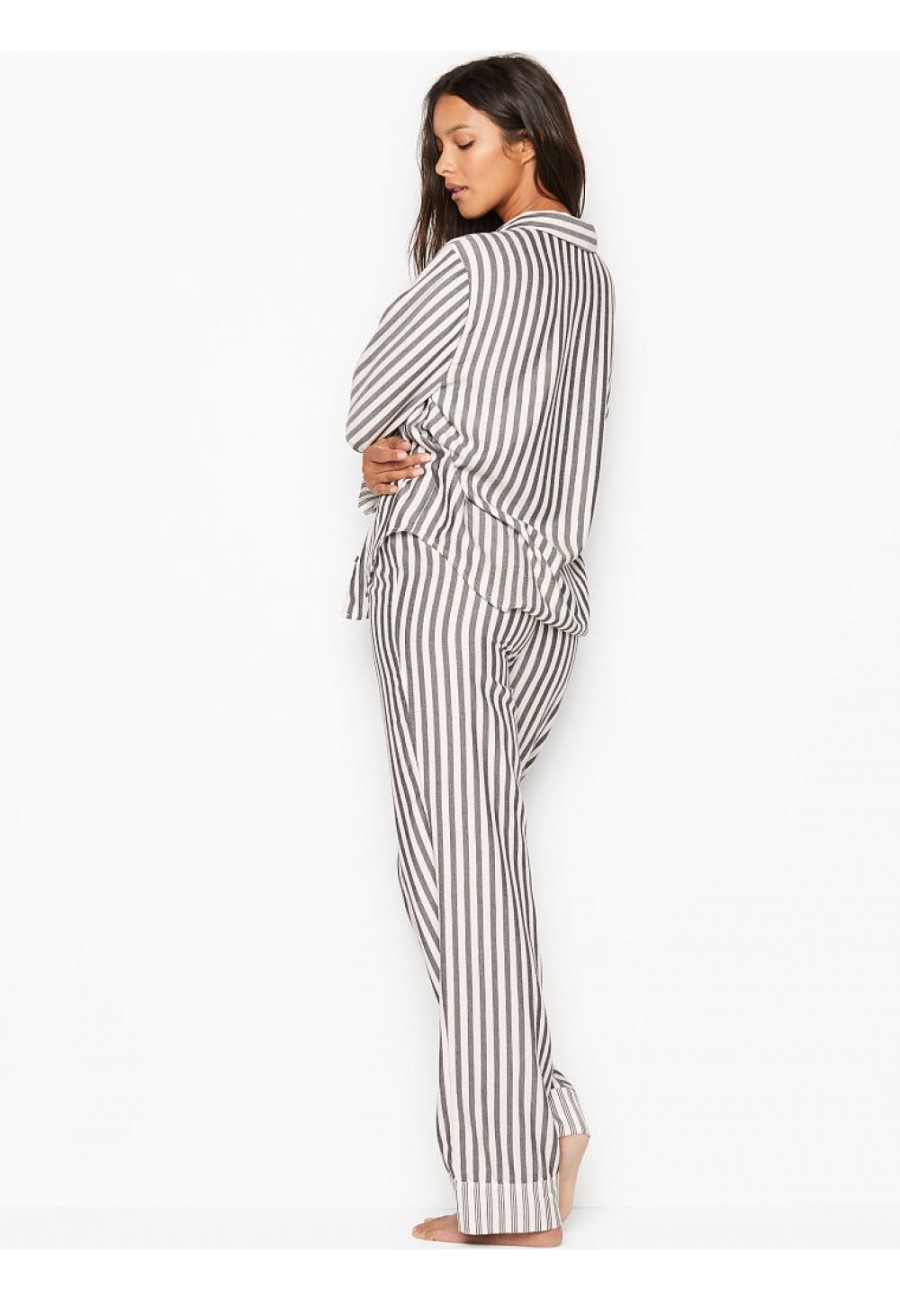 Пiжама в сіру смужку VS Flannel Long PJ Set