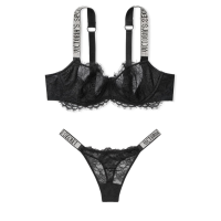 Комплект белья Unlined Lace Shine Strap Balconette Bra Set